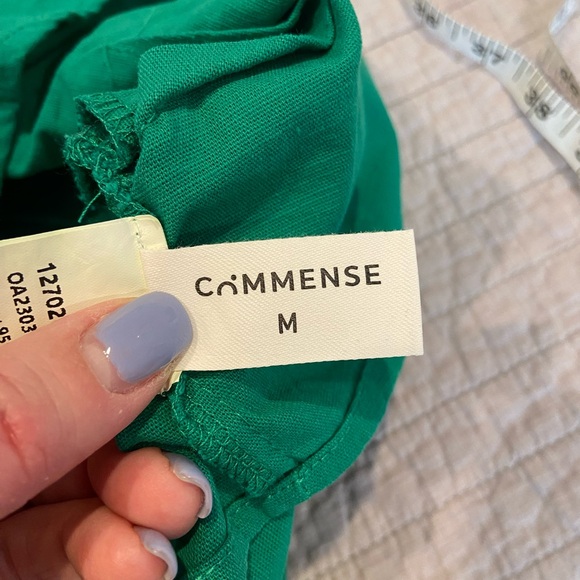 Commense Green Sleeveless Linen Popover Top | Size M - Picture 5 of 7